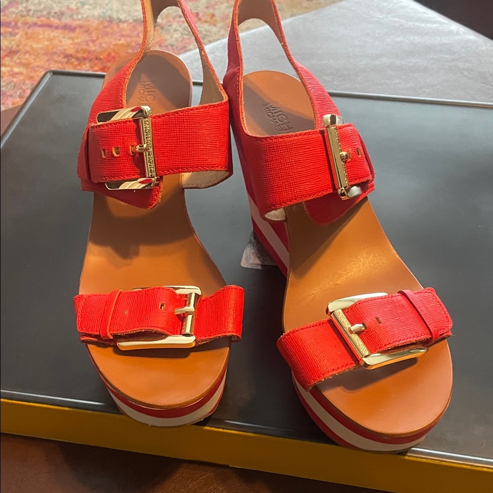 Michael Kors Red Platform Sandals